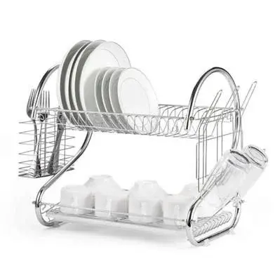 product_12080_main 2 Layer Multipurpose Kitchen Dish Drainer Rack - WL264