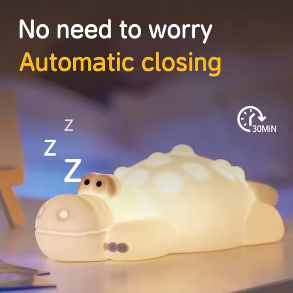 7 Color Crocodile Shape Silicone Night Light Toy for Kids