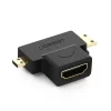2 in 1 Mini HDMI / Micro HDMI Male to HDMI Female Adapter