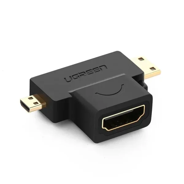 2 in 1 Mini HDMI / Micro HDMI Male to HDMI Female Adapter