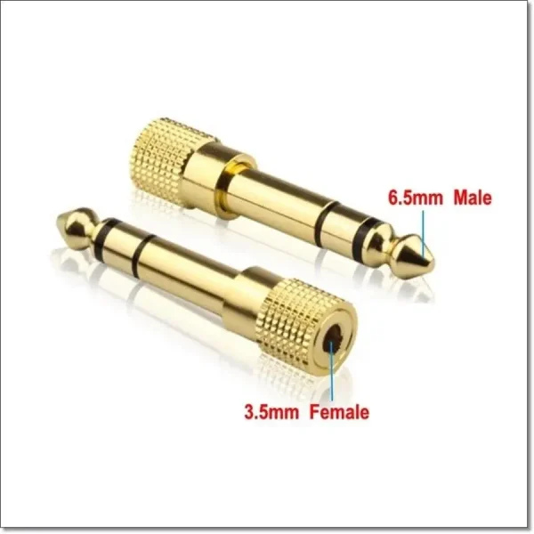 3.5mm Female to 6.5mm Male Audio Headset Microphone Guitar Recording